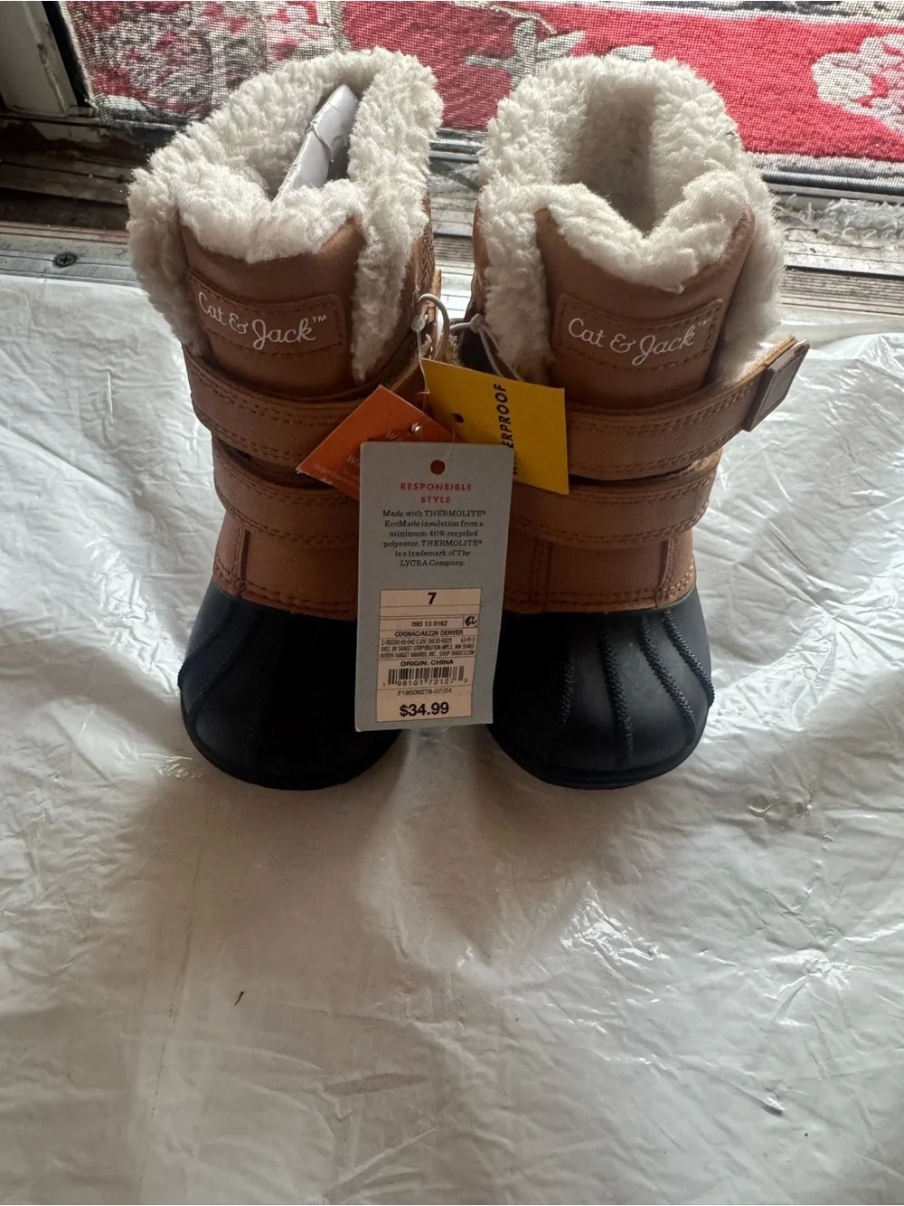 Cat & Jack Toddler Brown and Black Insulated Snow Boots